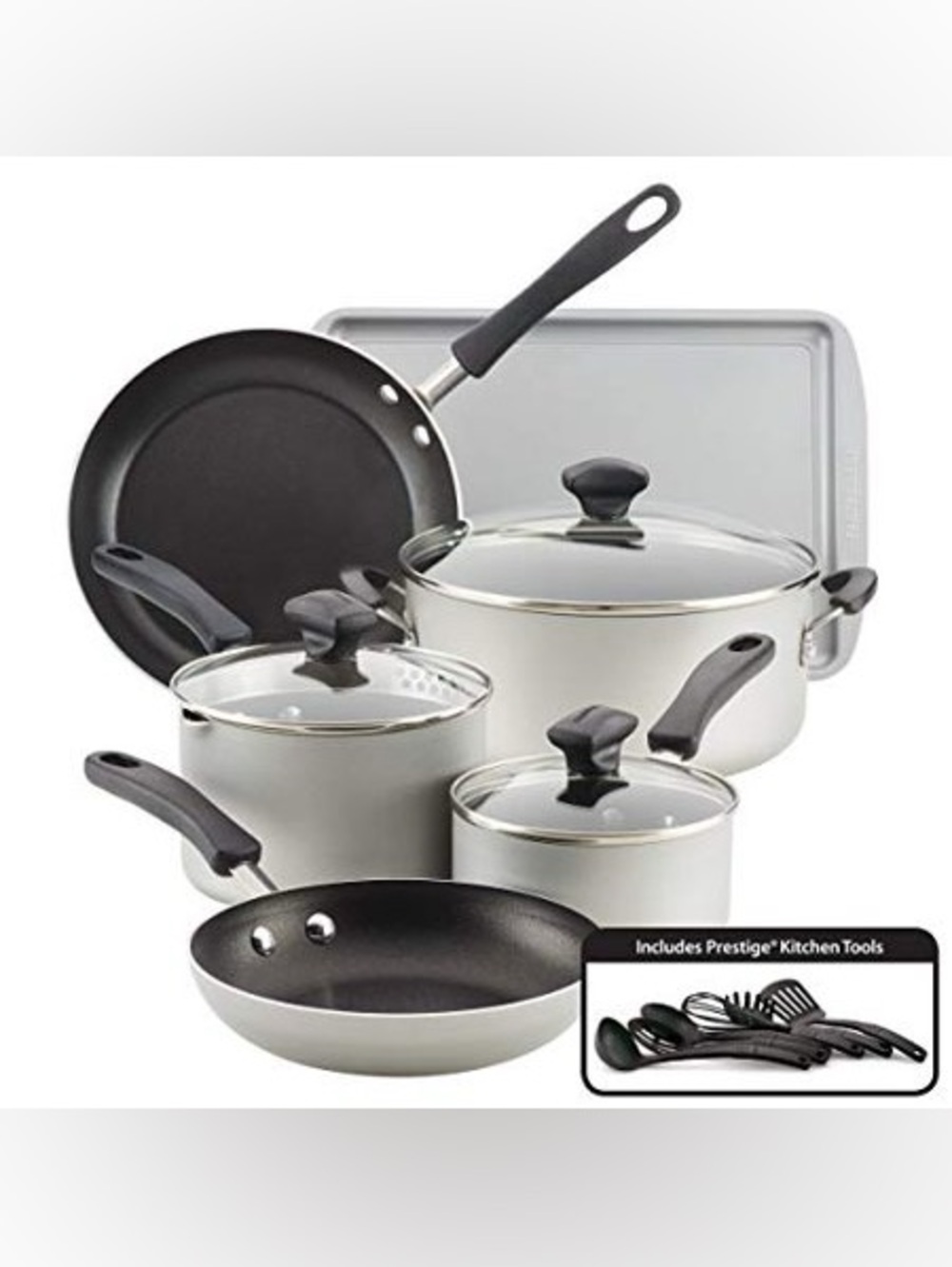 NEW Farberware® Cookstart 15-pc. DiamondMax Nonstick Cookware Set, Silver